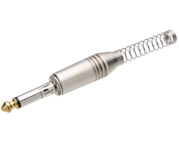 Conector Plug P10 MXT Mono Metal Com Trava Mola Espiral