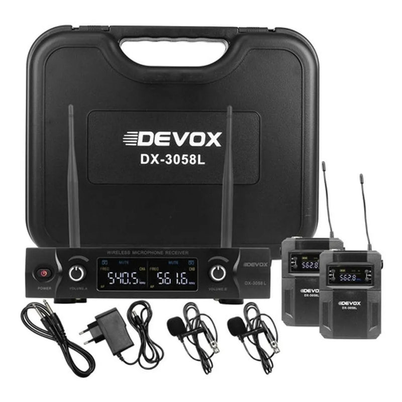 Microfone Devox Lapela Sem Fio Multifrequencia Dx-3058L