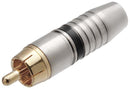 Conector Plug RCA MXT 6mm Profissional Estriado Dourado Pt