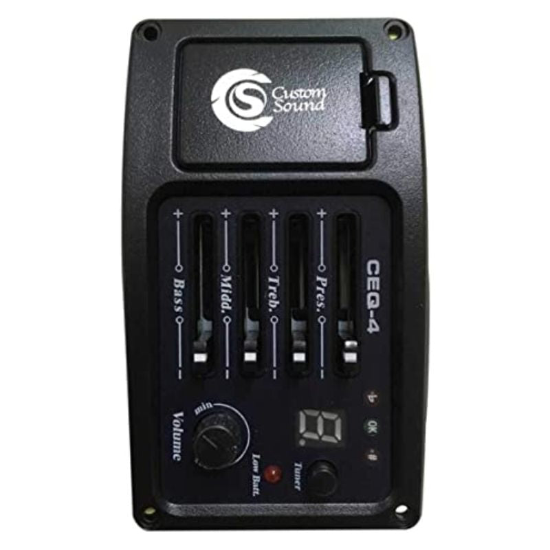 Pré Equalizador Para Violão Custom Sound Ceq-4 Com Afinador