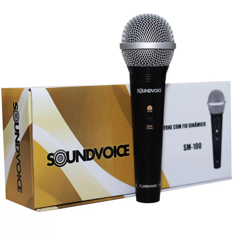 Microfone com Fio Dinâmico Sound Voice SM100 Soundvoice