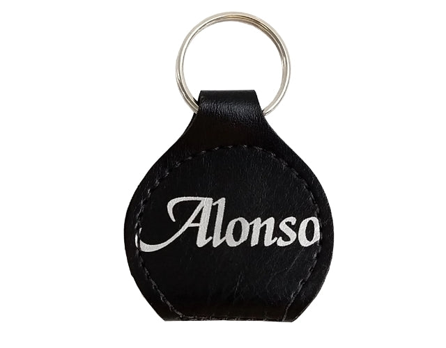 Porta Palhetas Chaveiro em Couro Branco Alonso