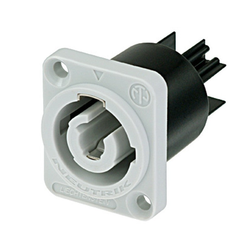 Conector Plug Powercon Femea Energia Cinza