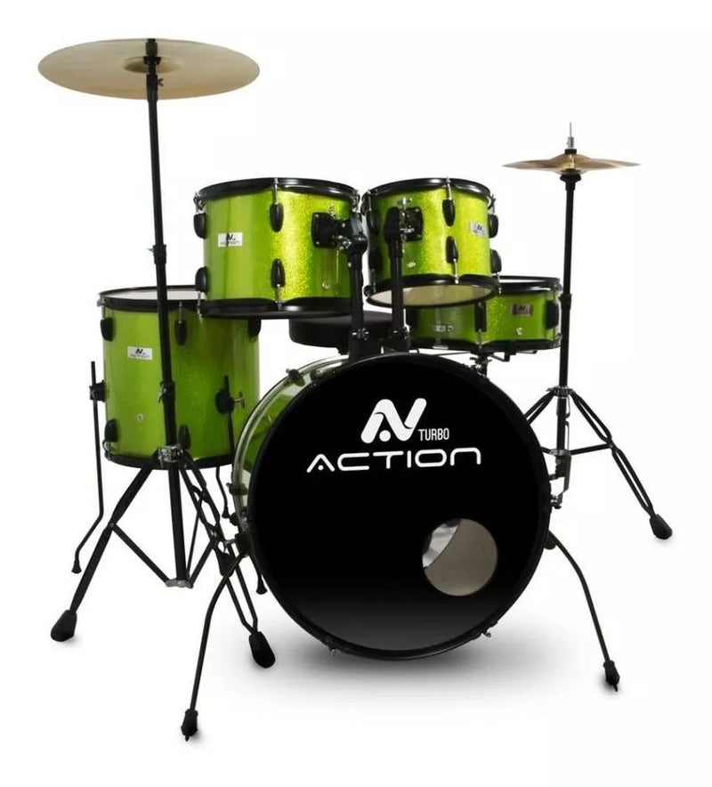 Bateria Acústica Turbo New Action Bumbo 22 Polegadas
