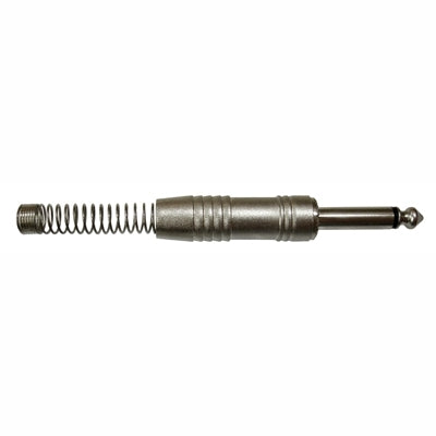 Conector Plug P10 Mono TS Metal Nickel Com Mola Wireconex