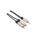 Cabo P2 Estéreo x 2 Rca 4mm Profissional Dourado 24k 1,8m
