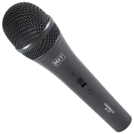 Microfone Dinâmico MXT M-78 Metal Preto Profissional C/chave