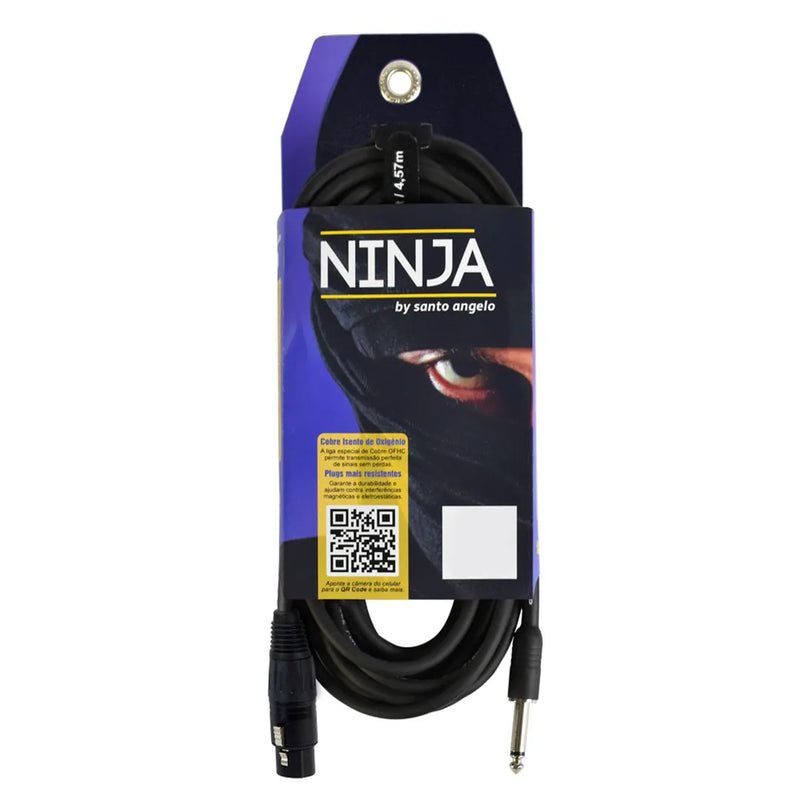 Cabo Microfone Santo Ângelo P10xXLR(F) Ninja HG 4.5 Metros