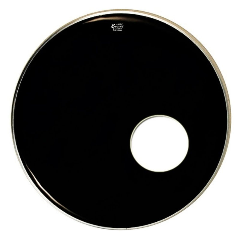 Pele de resposta 22 Bumbo Encore 22 Ebony com Furo En-1022ES